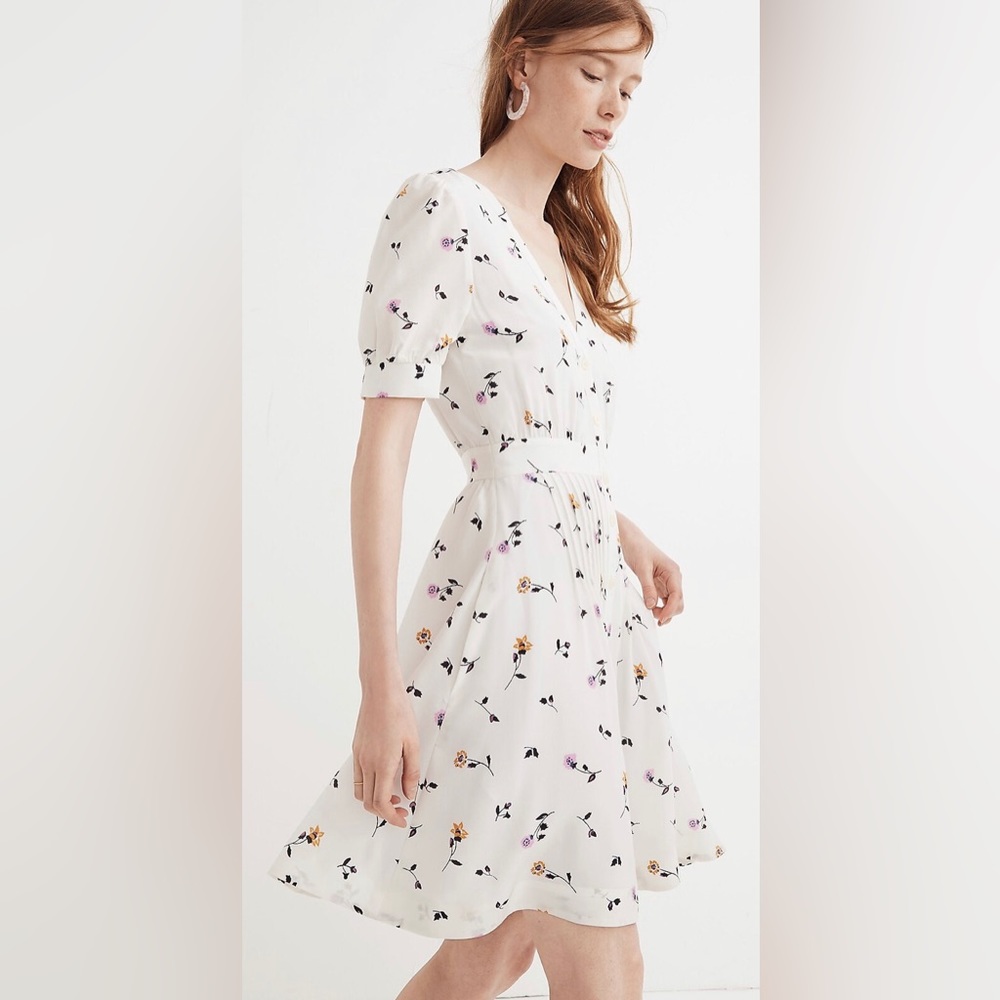 Daylily Pintuck Dress in Sweet Blossoms - Worn once - still has tags